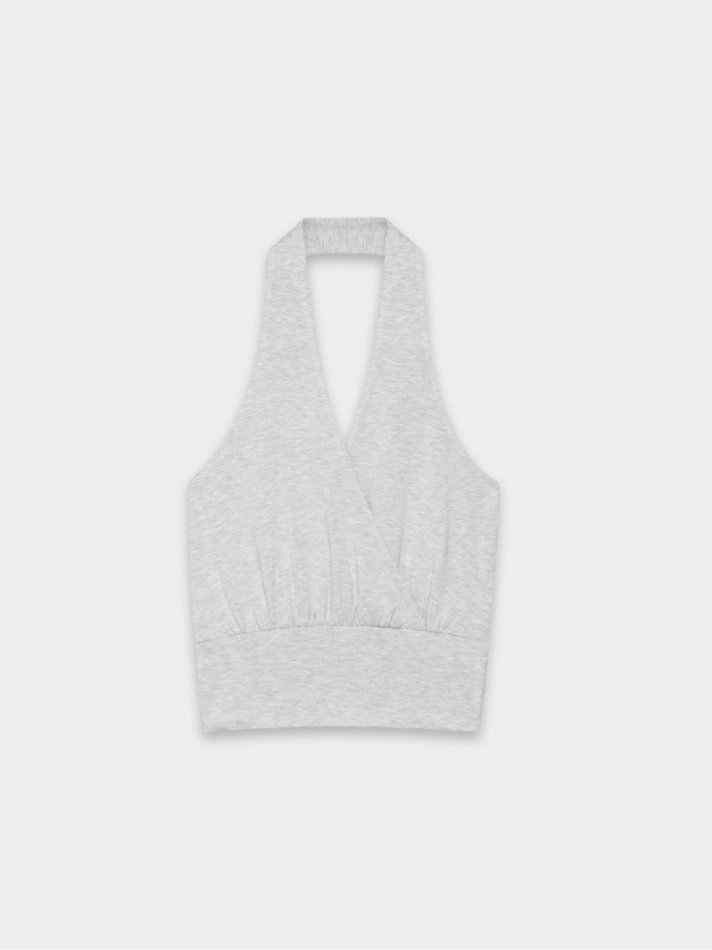 Aritzia Light Gray Halter Crop Knit Top
